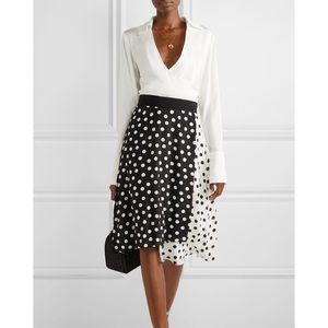 Alice Olivia 100%silk dot skirt NWT